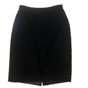 Chaus Women's Size 16 Black Velour Party Knee Length Back Slit Pencil Skirt